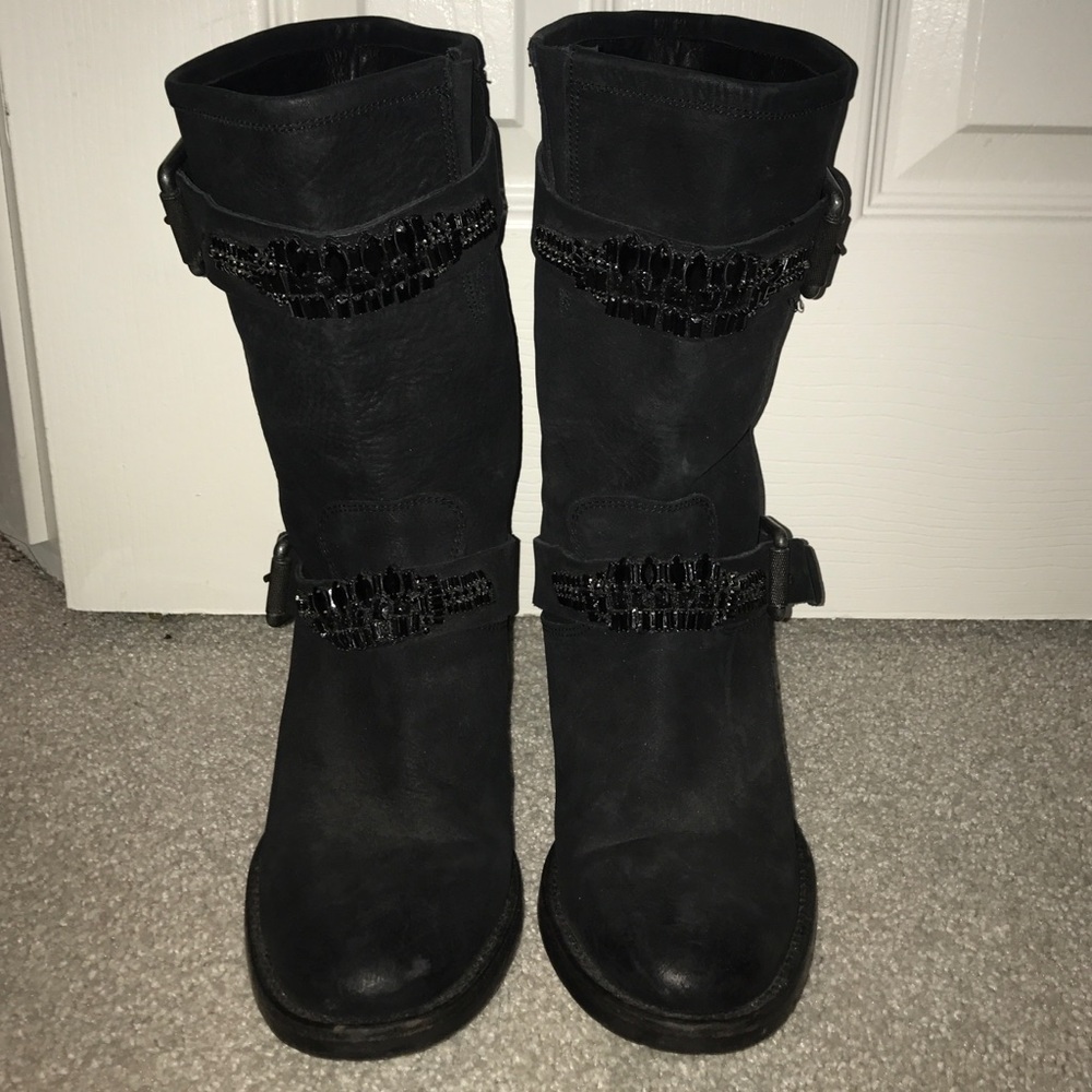 Vera Wang Embellished Mid Calf Boot
